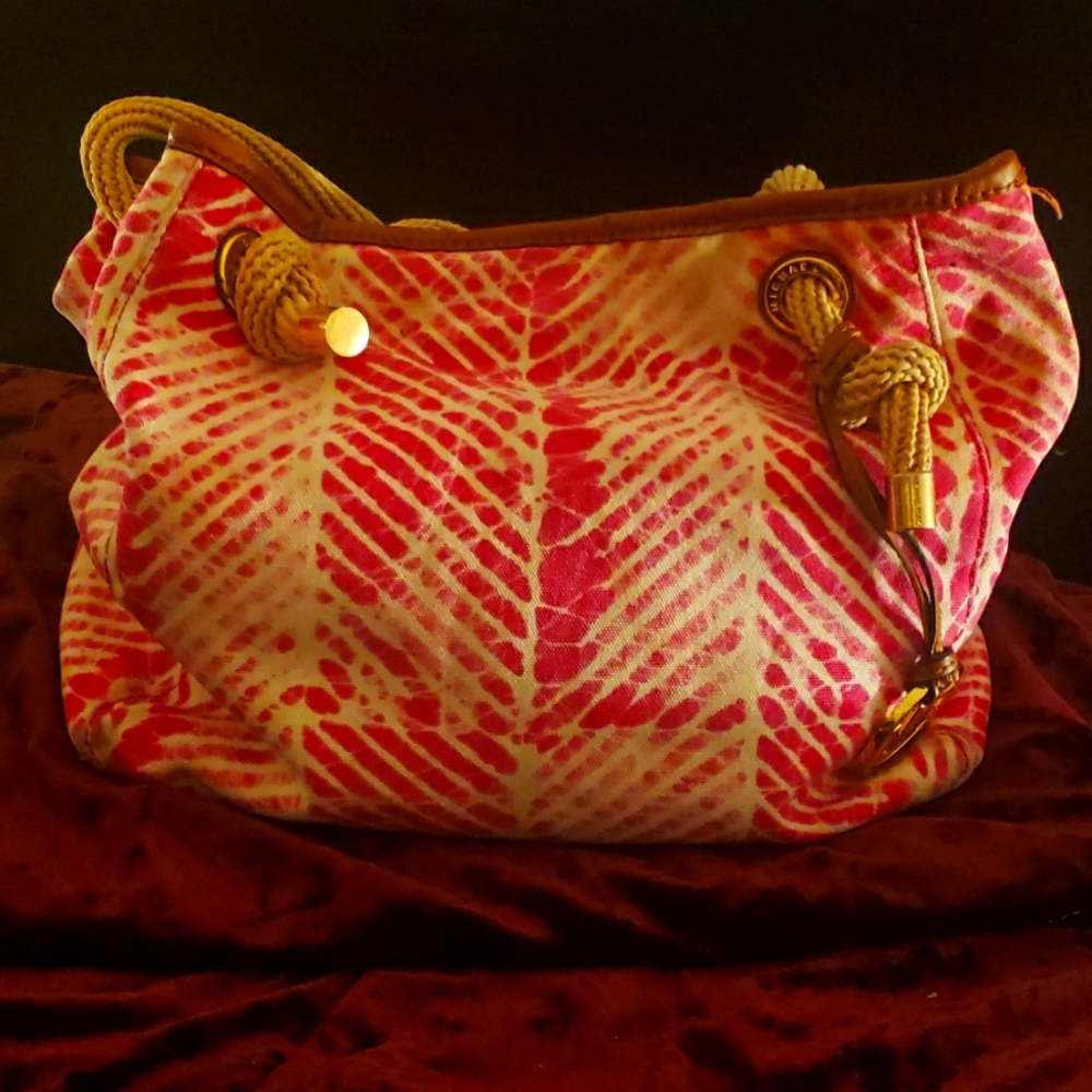 Michael Kors Canvas Handbag * Very Rare Hard To Find *